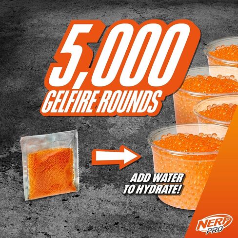 مجموعة NERF Pro Gelfire Dual Wield Pack، 2 مسدسات، إطلاق نار بدون برايم، 5000 طلقة جل فاير، 2 × 100 قادوس دائري متكامل، نظارتان، للأعمار من 14 عامًا فما فوق in Saudi Arabia