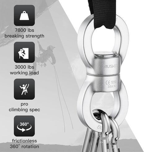 Black Swing Swivel, 30 KN Safest Rotational Device Hanging Accessory in Kuwait