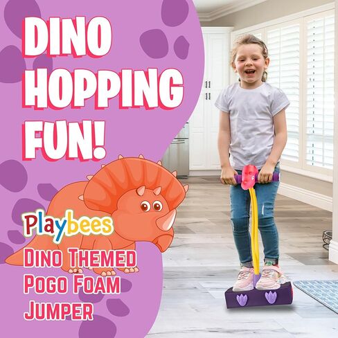 Foam Pogo Stick Dinosaur Jumper for Kids 3, 4, 5, 6, 7, Years Old Coolest Toys for 5 Year Old Boy Themed Bungee Pogo Stick - Inside & Outside Fun, Pogo Stick for Boys & Girls in Kuwait
