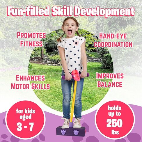 Foam Pogo Stick Dinosaur Jumper for Kids 3, 4, 5, 6, 7, Years Old Coolest Toys for 5 Year Old Boy Themed Bungee Pogo Stick - Inside & Outside Fun, Pogo Stick for Boys & Girls in Kuwait