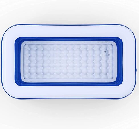 حوض سباحة قابل للنفخ للأطفال والكبار، حوض سباحة قابل للنفخ في الفناء الخلفي مع أرضية مريحة، حوض سباحة خارجي آمن أو حجرة داخلية للكرة، 241.3 سم × 139.7 سم × 63.5 سم in Kuwait