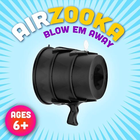 Airzooka Air Blaster - Blows 'Em Away - لعبة هوائية للبالغين والأطفال من سن 6 سنوات فما فوق - أسود in Kuwait