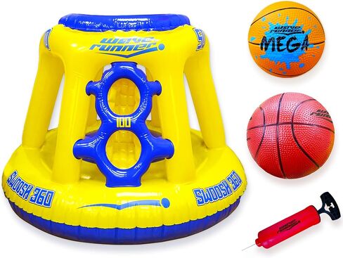 Wave Runner Inflatable Pool Basketball Hoop Set, Poolside Floating Basketball Game with Ball, Water Play and Trick Shots, GAINT Pool Toys and Floats for Swimming Pool Fun in Kuwait