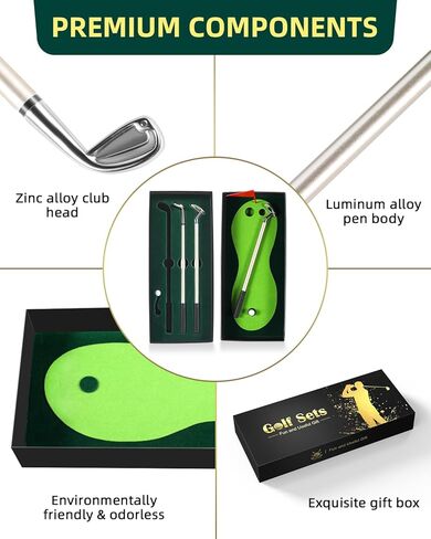 هدايا قلم الجولف للرجال والنساء لاعبي الغولف، حشوات فريدة من نوعها لعيد الميلاد للبالغين، صديق الأب وزملاء العمل، مجموعات أقلام جولف صغيرة مع 3 أقلام لنوادي الجولف، أدوات مكتبية رائعة ديكور مكتب in Kuwait