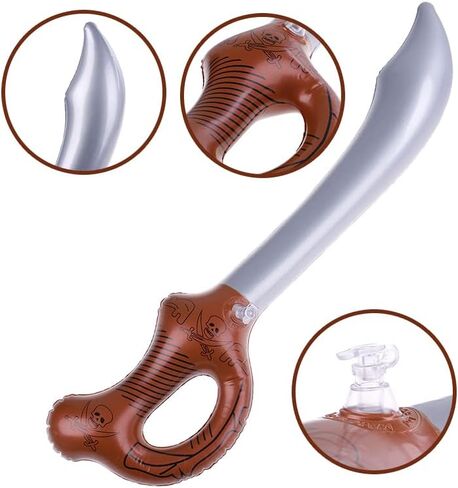 مجموعة حفلات القراصنة 24 قطعة، 12 قطعة من سيف القراصنة القابل للنفخ، 12 قطعة من رقعات عين القرصان السوداء لمستلزمات حفلات أعياد الميلاد، ألعاب تنكرية للأطفال، دعائم مسرح الهالوين، ألعاب مائية لحفلات السباحة الصيفية... in Kuwait