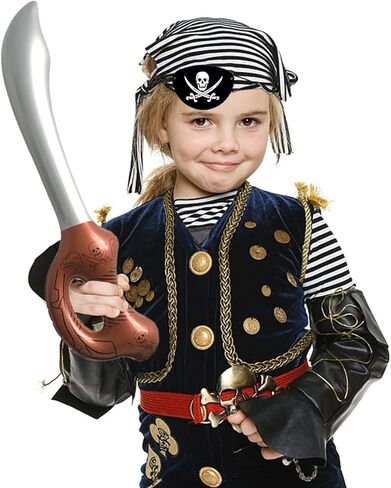 مجموعة حفلات القراصنة 24 قطعة، 12 قطعة من سيف القراصنة القابل للنفخ، 12 قطعة من رقعات عين القرصان السوداء لمستلزمات حفلات أعياد الميلاد، ألعاب تنكرية للأطفال، دعائم مسرح الهالوين، ألعاب مائية لحفلات السباحة الصيفية... in Kuwait