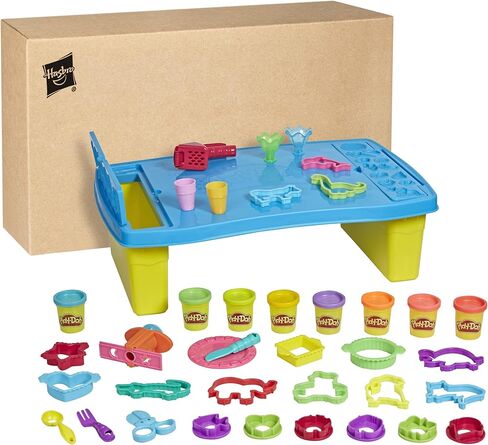 Play-Doh Play 'n Store Table Toy, Arts & Crafts Activities for Kids 3 Years & Up, Over 25 Play-Doh Accessories, 8 Modeling Compound Colors (Amazon Exclusive) in Saudi Arabia