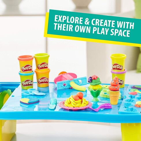 Play-Doh Play 'n Store Table Toy, Arts & Crafts Activities for Kids 3 Years & Up, Over 25 Play-Doh Accessories, 8 Modeling Compound Colors (Amazon Exclusive) in Saudi Arabia