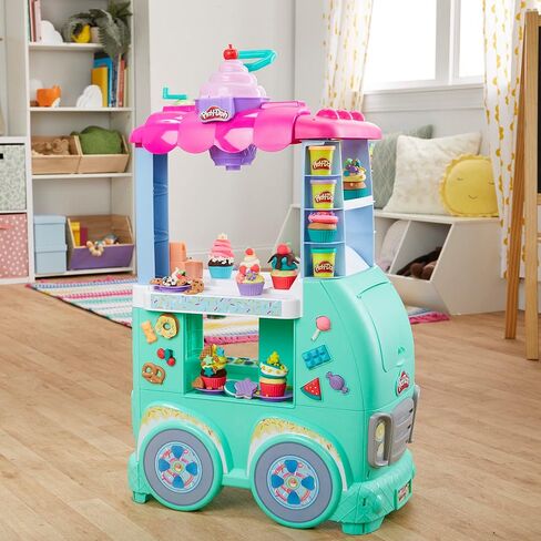 مجموعة لعب لعبة شاحنة الطعام من بلاي-دوه كيتشن كرييشنز سويت سناكس للأطفال، 12 علبة مركبة للتشكيل، للفتيات والأولاد بعمر 3 سنوات وما فوق (حصريًا لأمازون) in Kuwait