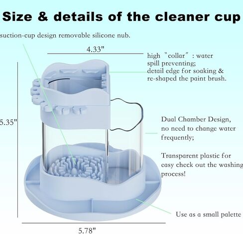 كوب شطف منظف فرشاة الطلاء من سفارتور، نظام تنظيف فرشاة الطلاء السيليكون الكل في واحد مع حامل فرشاة الطلاء، شطف فرشاة الطلاء للأكريليك والألوان المائية والدهانات المائية، يستخدم في أي مكان، أرجواني in Kuwait