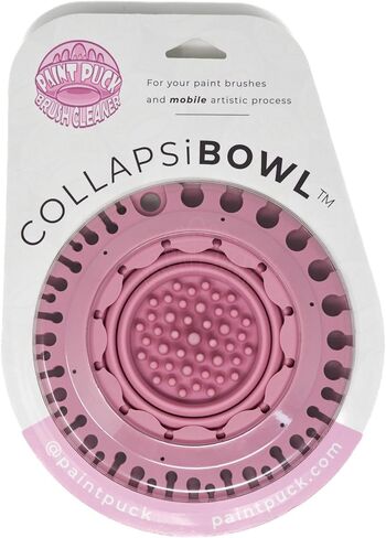 كوب شطف لتنظيف فرش الطلاء قابل للطي (الكل في واحد) للفنون الجميلة والاستوديو والفصول الدراسية | حامل فرش ونظام تنظيف سيليكون للاكريليك والالوان المائية والوسائط المائية (بينك) in Kuwait