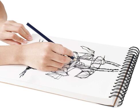 لوحة رسم باتشمور مقاس 9 × 12 بوصة (68 رطل/100 جم)، 100 ورقة من كتاب رسم حلزوني علوي للفنانين المحترفين والهواة | فن التحديد، قلم رصاص ملون، فحمي للرسم in Kuwait