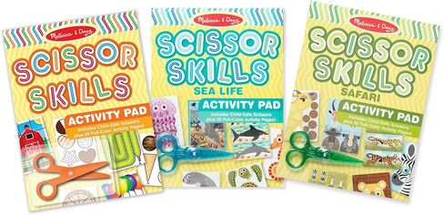 Melissa & Doug Scissor Skills Activity Pad with Child-Safe Scissors 3-Pack (Safari, Sea Life, Activities – 20 Pages Each) in Saudi Arabia