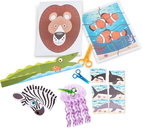 Melissa & Doug Scissor Skills Activity Pad with Child-Safe Scissors 3-Pack (Safari, Sea Life, Activities – 20 Pages Each) in Saudi Arabia
