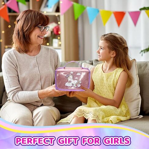 مجموعة أقلام تحديد معطرة بالفواكه مكونة من 63 قطعة مع مقلمة يونيكورن، لوازم فنية يونيكورن للأطفال تتضمن أقلام قابلة للغسل، ملصقات، طوابع، كتاب تلوين، هدايا يونيكورن للفتيات بعمر 4 5 6 7 8 سنوات in Kuwait