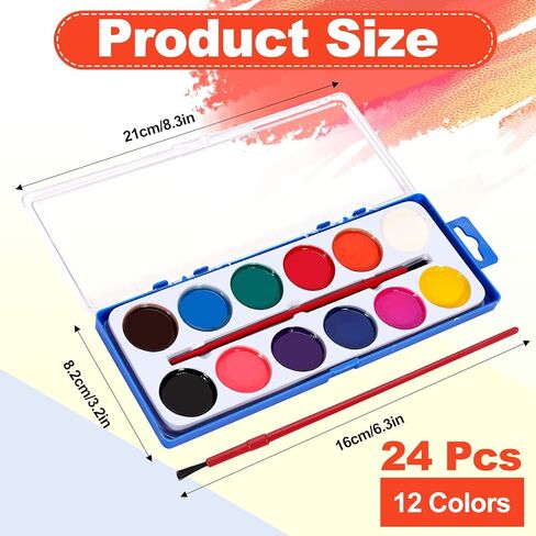 مجموعة الوان مائية مكونة من 12 لون in Kuwait