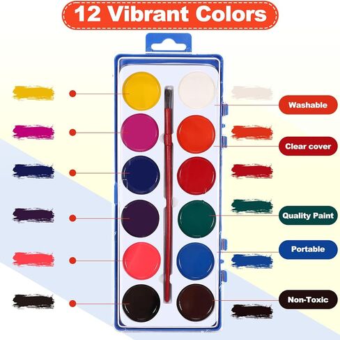 مجموعة الوان مائية مكونة من 12 لون in Kuwait