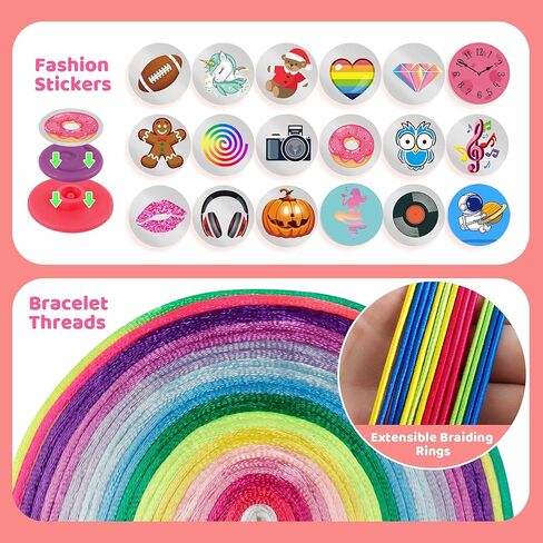 Girls Crafts Friendship Bracelet String Making Kit - Birthday Christmas Gift for Kids Age 7 8 9 10 11 12+ Year Old, DIY Bracelet Jewelry Maker Toys with Beads Supplies for Teen Girls and Adults in Kuwait