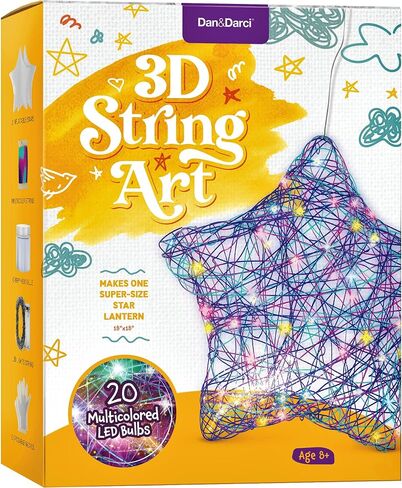 3D Light-up String Art Kit for Kids - Star Lantern Making Kit w/ 20 LEDs - Kids Gifts - Crafts Set for Girls and Boys Ages 8-12 Kid - DIY Arts & Craft Kits for Age 8, 9, 10, 11, 12 Year Old Girl Gift in Saudi Arabia