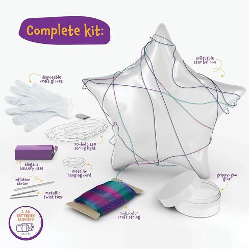 3D Light-up String Art Kit for Kids - Star Lantern Making Kit w/ 20 LEDs - Kids Gifts - Crafts Set for Girls and Boys Ages 8-12 Kid - DIY Arts & Craft Kits for Age 8, 9, 10, 11, 12 Year Old Girl Gift in Saudi Arabia