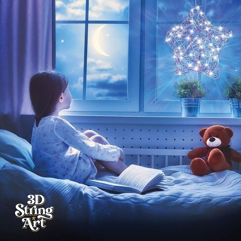 3D Light-up String Art Kit for Kids - Star Lantern Making Kit w/ 20 LEDs - Kids Gifts - Crafts Set for Girls and Boys Ages 8-12 Kid - DIY Arts & Craft Kits for Age 8, 9, 10, 11, 12 Year Old Girl Gift in Saudi Arabia
