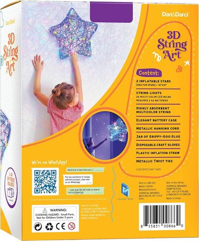 3D Light-up String Art Kit for Kids - Star Lantern Making Kit w/ 20 LEDs - Kids Gifts - Crafts Set for Girls and Boys Ages 8-12 Kid - DIY Arts & Craft Kits for Age 8, 9, 10, 11, 12 Year Old Girl Gift in Saudi Arabia