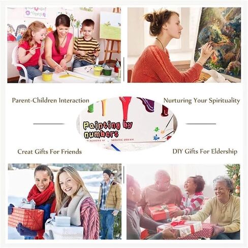 ifmei الطلاء حسب الرقم للأطفال والكبار المبتدئين، مجموعات الرسم على القماش هدية DIY للبنين والبنات، 16 × 20 بوصة القطط والفراشات الملونة [بدون إطار] in Saudi Arabia