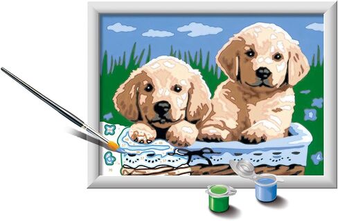 مجموعة الطلاء بالأرقام من Ravensburger CreArt Sleeping Cat & Dog للأطفال - فنون الرسم والحرف اليدوية للأعمار من 7 سنوات فما فوق، 8.70 × 6.22 × 1.77 بوصة in Saudi Arabia