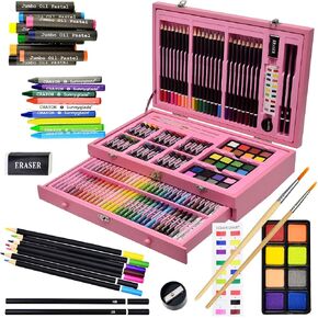 Sunnyglade 145 Piece Deluxe Art Set Wooden Art Box & Drawing Kit Cherry in Saudi Arabia