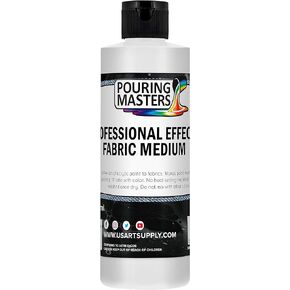Pouring Masters Professional Effects Fabric Medium، زجاجة 4 أونصة - موسع، يحسن التصاق طلاء الأكريليك بالأقمشة والمنسوجات ويزيد من الشفافية والمرونة - تزيين الملابس والحقائب والأحذية