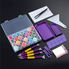 46PCS Diamond Painting Tools Accessories Kits Pens Tweezers Glue Correction in Saudi Arabia
