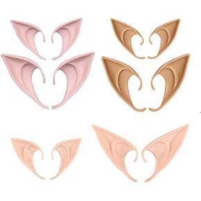 آذان الجنية الجنية من OJYUDD، آذان الجنية الجنية من اللاتكس، أطراف آذان مدببة ناعمة لإكسسوارات الأزياء التنكرية (مقاسين، 3 ألوان) in Kuwait