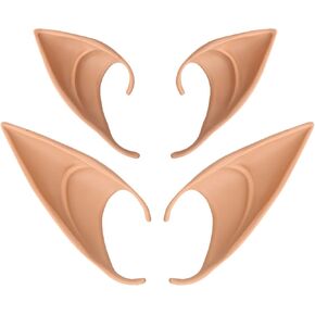 Yolev 2 Pairs Fairy Pixie Elf Ears, Latex Fairy Pixie Elf Masquerade Accessories Halloween Christmas Vampire Anime Ears Cosplay in Saudi Arabia