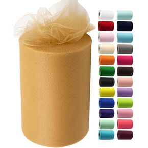 IONTACH Black Tulle Fabric Roll 6 Inch X 100 Yards Tulle Ribbon in Saudi Arabia