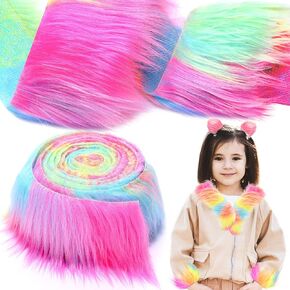 Faux Fur Fabric Christmas Fluffy Fuzzy Craft Shaggy Synthetic Plush Patch Sewing Fur Cuts for DIY Halloween Winter Costume Gnome Beard Miniature Dolls Costume Rugs Mats (Gray, 2 x 100 Inch)
