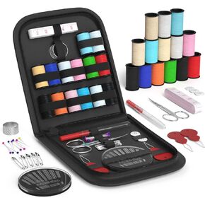 Coquimbo Sewing Kit Gifts for Mom Grandma Women Men Adults Kids Teens Beginner Kids Traveler, Portable Sewing Supplies Accessories Contains Thread, Needles, Scissors, Dorm Room Essentials (Black, M)