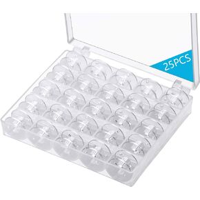 50 Pcs bobbins for Sewing Machine- Eoehro, Sa156 Bobbins, Bobbins Class 15, Sewing Accessories, Plastic Bobbin with Case(2 Box)
