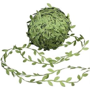 David accessories Olive Green Leaves Leaf Trim Ribbon -20 Yards - for DIY Craft Party Wedding Home Decoration (Olive Green) in Kuwait