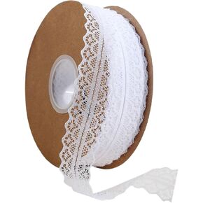 White Lace Ribbon, 50-Yard Vintage Jacquard Ribbon Floral Decorative Trim in Saudi Arabia