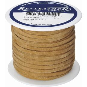 Realeather, Beige Suede Lace, 1/8" x25-yard Spool, 0.125" x 25'