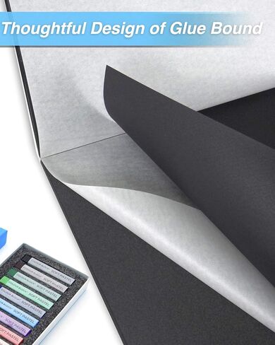 وسادة ورقية كولور بلوك جلو باوند ناعمة بلون الباستيل مضغوطة على البارد من ورق الباستيل الأسود، 30.48 سم × 40.64 سم، 230 جرام لكل متر مربع، 24 ورقة، 2 عبوة in Kuwait