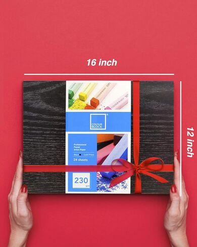 وسادة ورقية كولور بلوك جلو باوند ناعمة بلون الباستيل مضغوطة على البارد من ورق الباستيل الأسود، 30.48 سم × 40.64 سم، 230 جرام لكل متر مربع، 24 ورقة، 2 عبوة in Kuwait