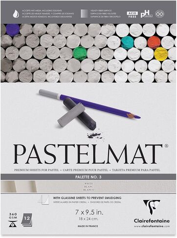 Clairefontaine 96028C Pastelmat White, glued, 24x30cm, 24 x 30 cm in Saudi Arabia