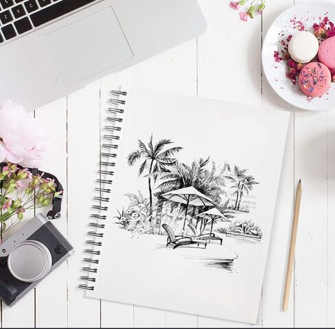 Artist’s Sketchbook Hardcover – 200GSM Very Thick Paper – Large, Spiral Sketch Book for Drawing and Mixed Media – Sketch Pad, Art Book - 8.25 x 11.4, 40 Sheets / 80 Pages in Saudi Arabia