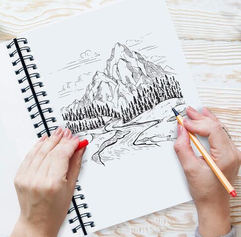 Artist’s Sketchbook Hardcover – 200GSM Very Thick Paper – Large, Spiral Sketch Book for Drawing and Mixed Media – Sketch Pad, Art Book - 8.25 x 11.4, 40 Sheets / 80 Pages in Saudi Arabia