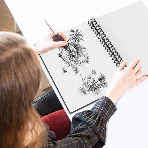 Artist’s Sketchbook Hardcover – 200GSM Very Thick Paper – Large, Spiral Sketch Book for Drawing and Mixed Media – Sketch Pad, Art Book - 8.25 x 11.4, 40 Sheets / 80 Pages in Saudi Arabia
