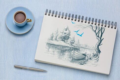 Artist’s Sketchbook Hardcover – 200GSM Very Thick Paper – Large, Spiral Sketch Book for Drawing and Mixed Media – Sketch Pad, Art Book - 8.25 x 11.4, 40 Sheets / 80 Pages in Saudi Arabia