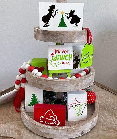 24PCS Small Grinchs Christmas Stencils for Painting,3x3Inch Reusable Christmas Stencils for Making Christmas Ornaments/Wood Slice/Holiday Cards in Kuwait