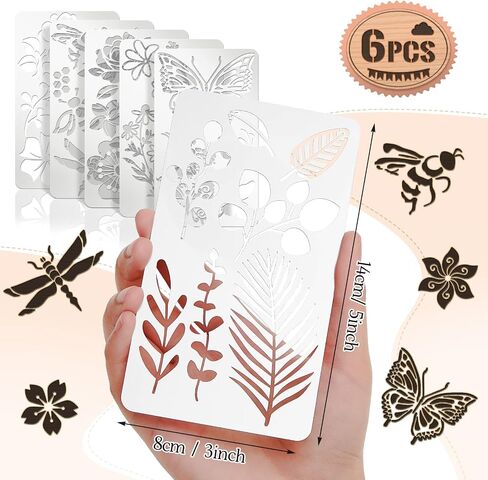 Lewtemi 6 Pcs Metal Wood Burning Stencils, Christmas Style Letters Numbers in Kuwait