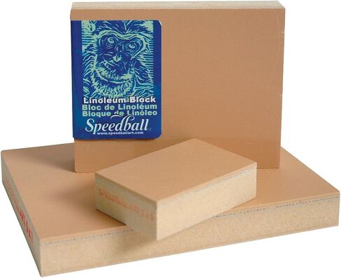 Speedball 4308 Premium Mounted Linoleum Block – Fine, Flat Surface for Easy Carving, Smoky Tan, 4 x 6 Inches in Kuwait